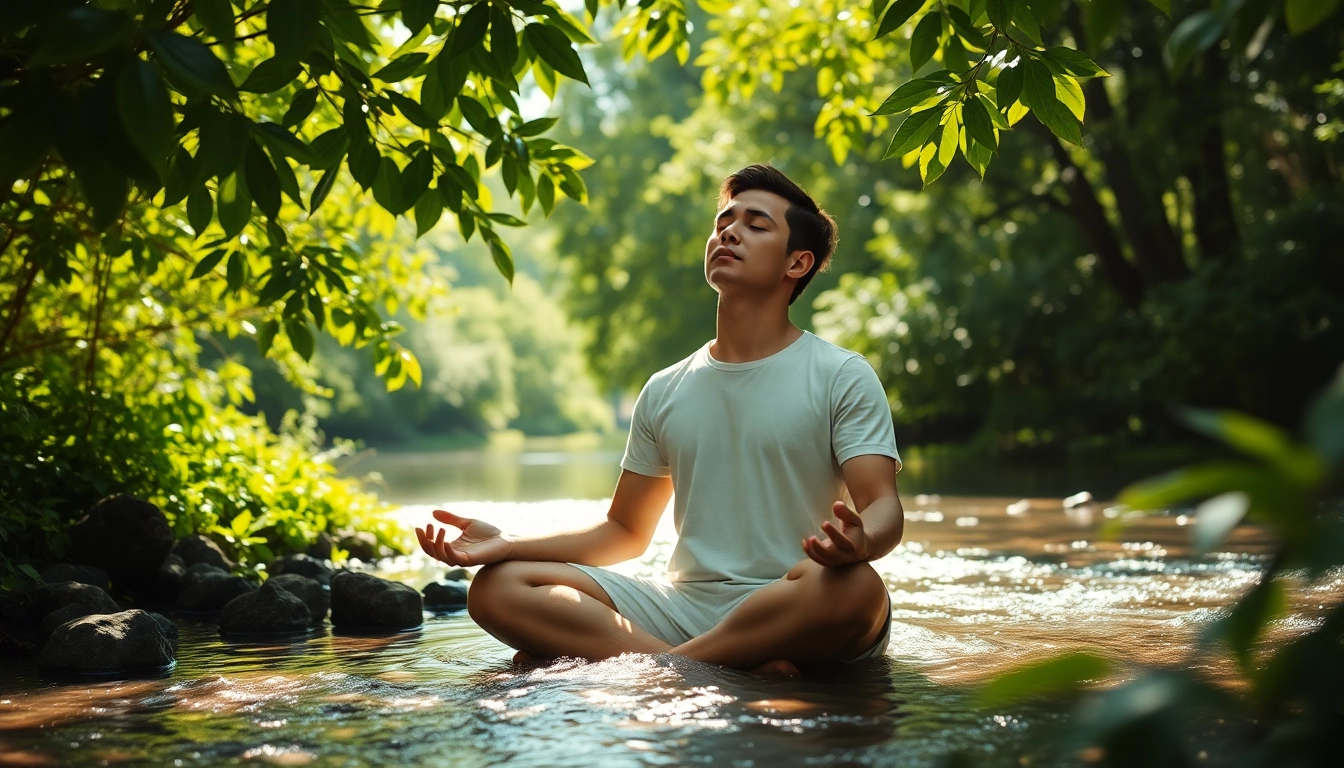 Embracing serenity to manage stress and anxiety through mindfulness in nature.