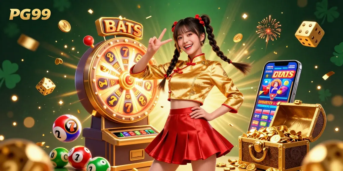 Experience gaming joy with PG99, featuring vibrant visuals and a dynamic jackpot scene.