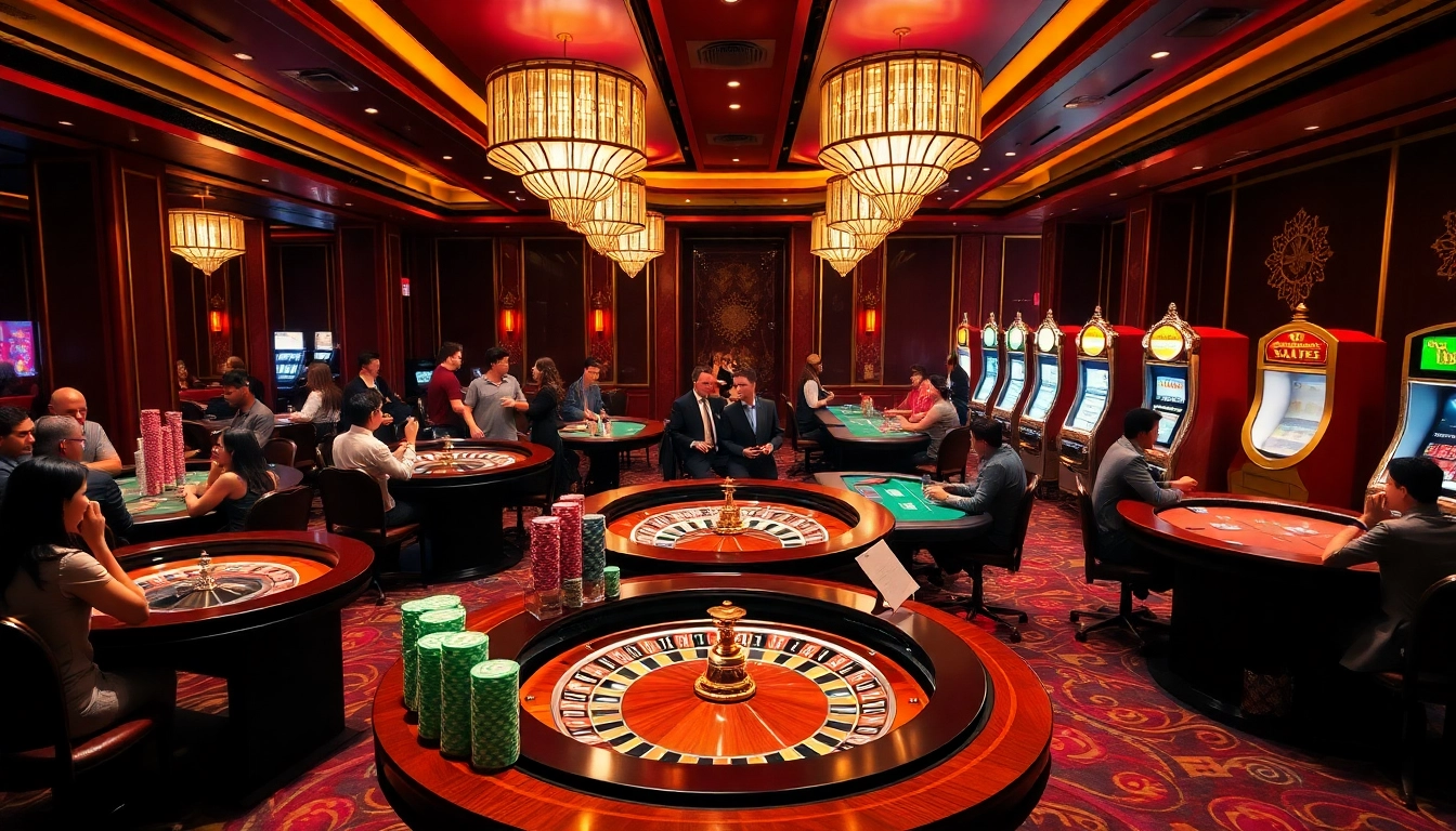 Experience thrilling gameplay at Luck8 with vibrant casino tables, chips, and a dynamic atmosphere.