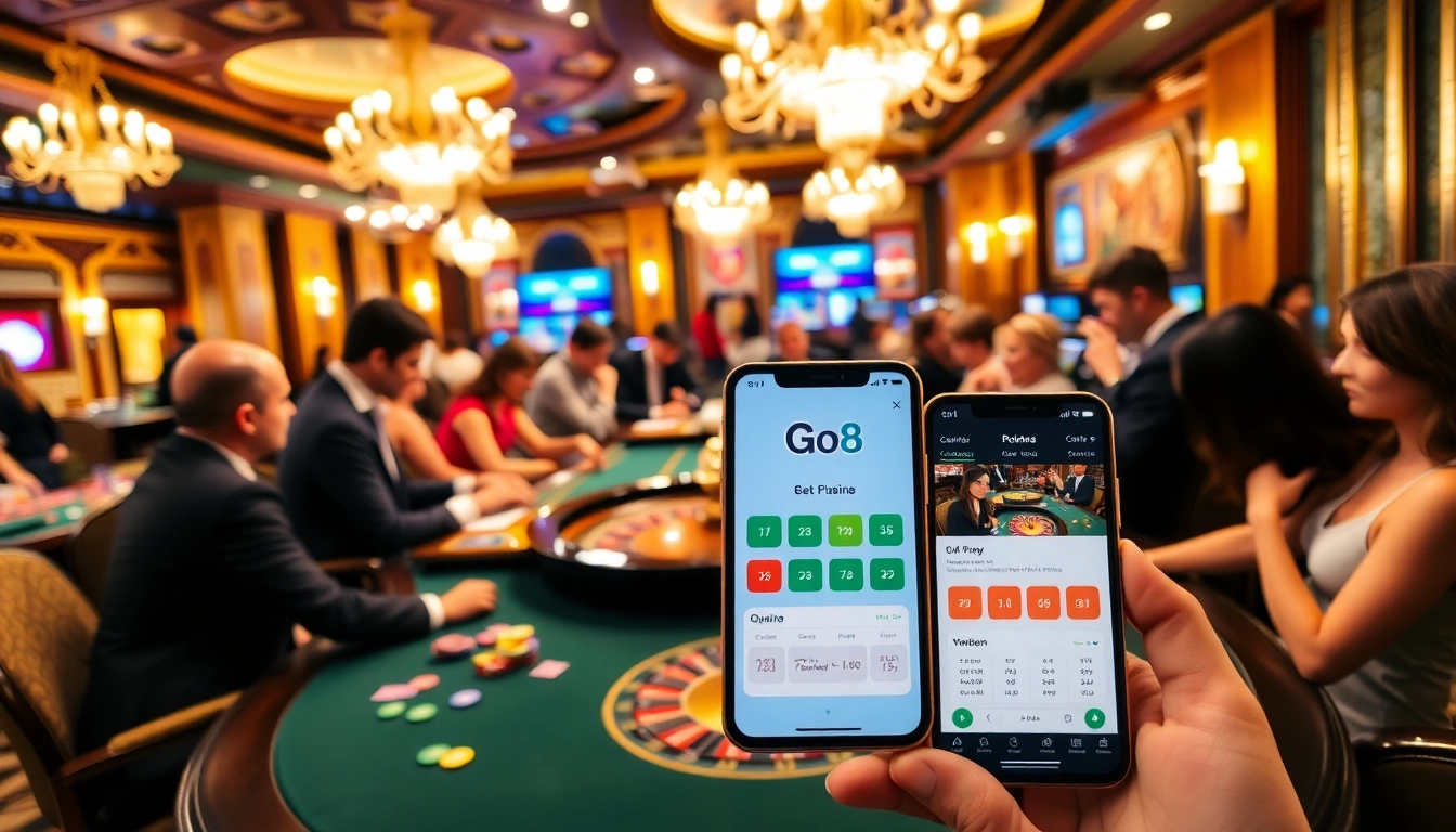 Experience the excitement of Go8 betting at a luxurious casino with roulette and mobile gaming.